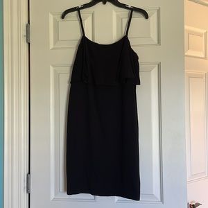 J. Crew black dress flounce top size 4